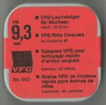 Tampones limpiadores VFG, calibre 9,3, 375-0