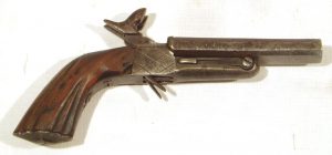 Pistola SIN MARCA, modelo de 2 cañones basculantes, calibre 7 mm., nº 72-1588