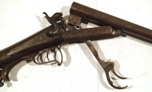 Escopeta DAMAS MOIRÉ FIN, modelo M.N. COLEYE, calibre16 Lefaucheux, nº 1469-2240