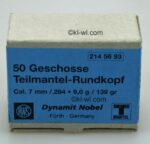 Proyectiles RWS, calibre 7 mm,(.284), SG punta hueca, 9 gramos, (100 u.)-0