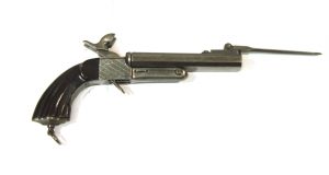 Pistola SIN MARCA, modelo 2 cañones con bayoneta de 9,5 cm., sin numero-3483