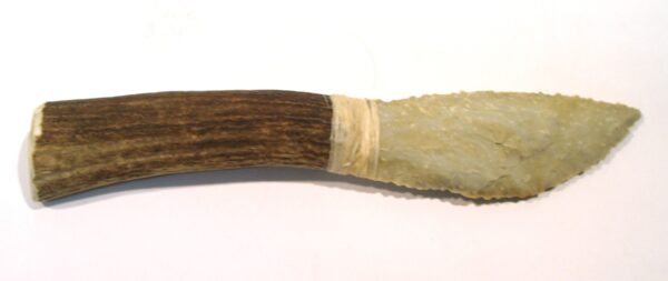 Cuchillo de Silex Bergerac, con mango de Ciervo-0
