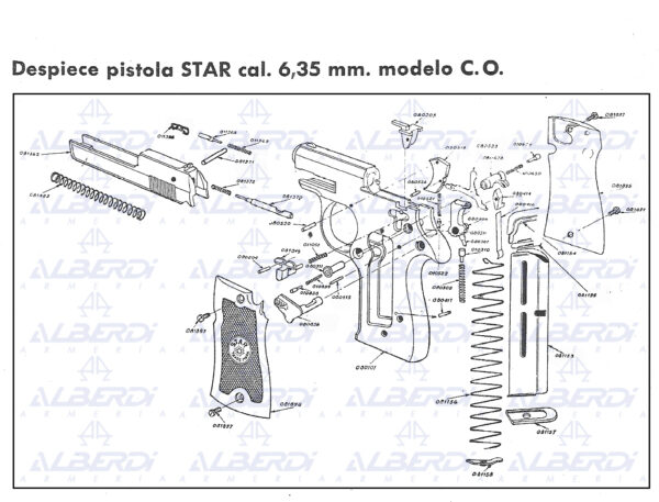 Recambios pistola ASTRA modelo A80