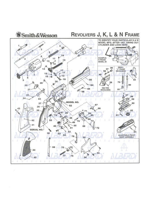Piezas y conjuntos de recambios revolver SMITH-WESSON modelo 37