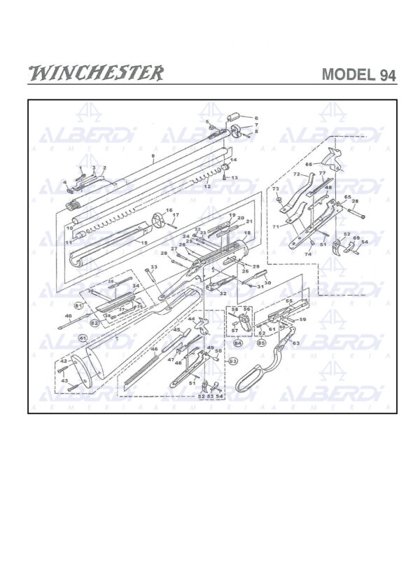 Piezas de recambio rifle Winchester modelo 94 AE calibre 30·30W