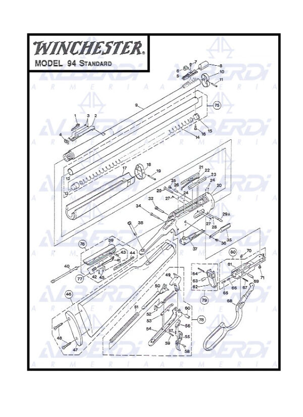 Piezas de recambio rifle WINCHESTER modelo 94 STANDARD